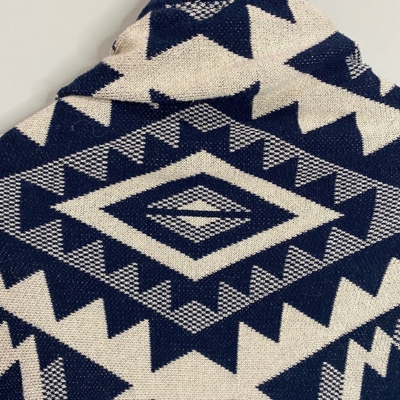 Pink Owl Open Front Duster Cardigan Wrap‎ Navy/Cream Women's Size Medium - Picture 5 of 8